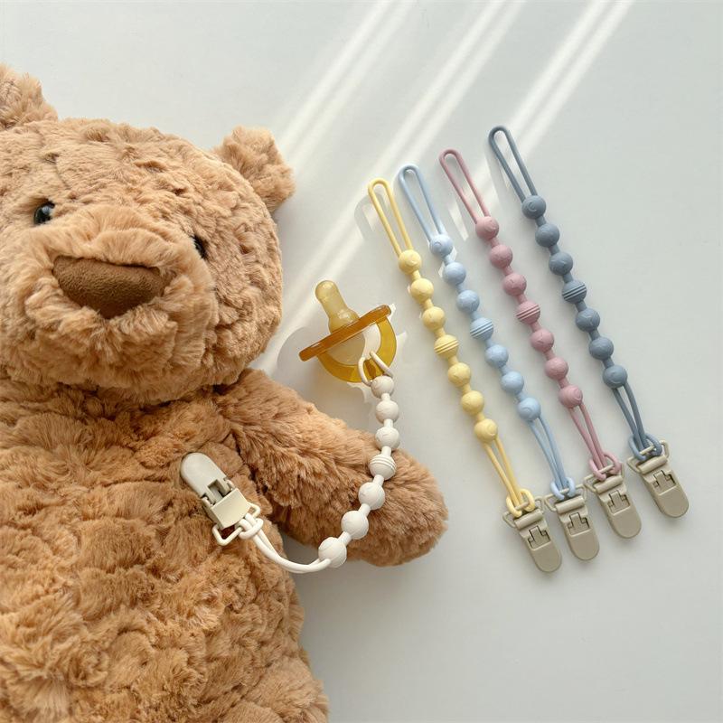 Korean Style Silicone Pacifier Clip & Baby Teether | Infant Bottle Lanyard | Skin-Friendly & Anti-Drop
