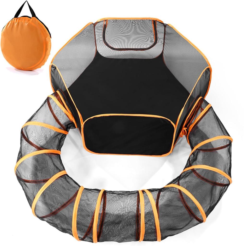Odoland 120 см круг для домашних животных 315 см туннель складной шестиугольный большой туннель для кошек игровой круг для собак маленький игровой манеж для животных палатка клетка игровое ограждение для родильного отделения