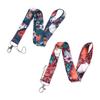 Ribbon Name Tag Holder Badge Strap ID Card Pass Hang Rope Badge Holder Keys Keychain Flower Lanyard