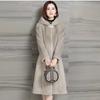 New Winter Imitation Fur Coat Women's Medium and Long Imitation Mink Velvet Coat Women's Hooded Thickened and Thin