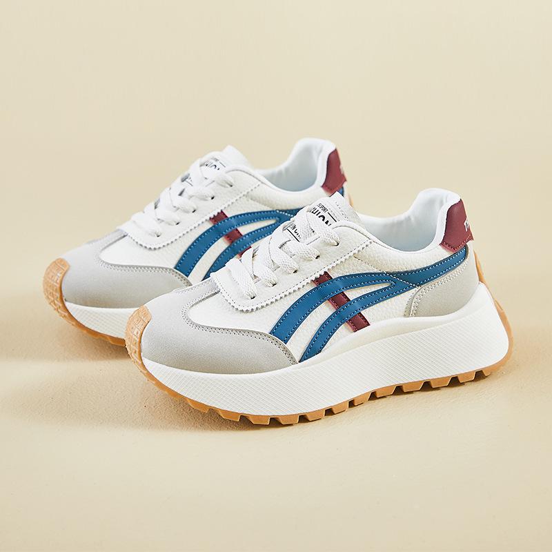 Корейская женская обувь для пап 2025: Кроссовки для бега на каждый день и спорта с толстой подошвой, увеличивающей рост (XFK851)