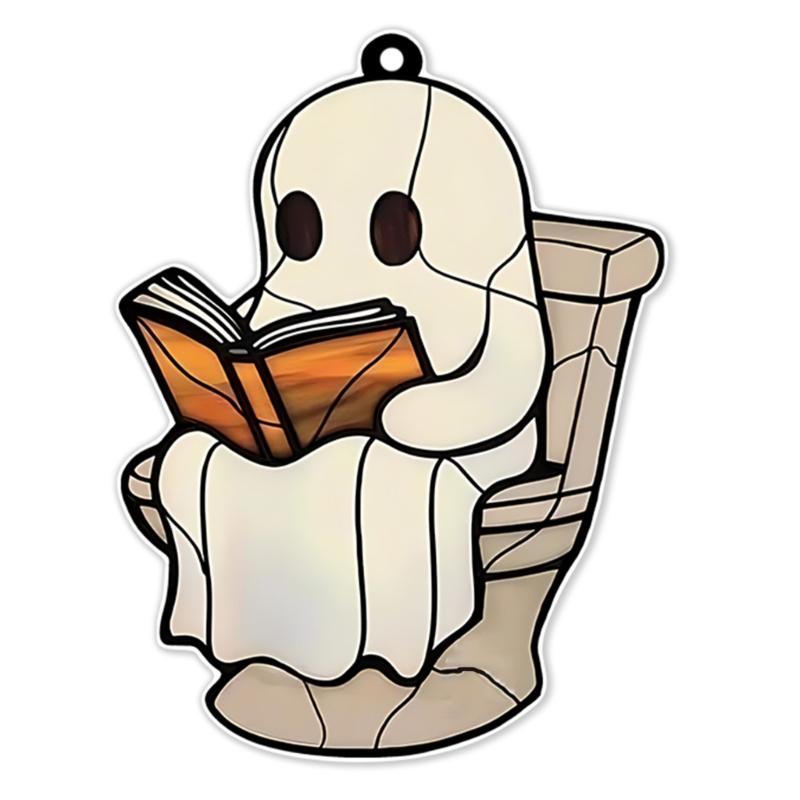 Мультяшные Хэллоуинские Призрачные 2D Плоские Акриловые Настенные Декорации Свет Подвесной Ремесленный Орнамент Для Дома Офиса Школьного Украшения