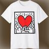 Редкая коллекция футболок Keith Haring с красным сердцем 1988 года Подарок для фанатов Размеры от S до 4XL Футболка Унисекс Футболка