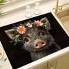 1 шт. Резиновый коврик для сушки с цветочным принтом капибары для кофейни, ресторана, кухни, ковер, коврик для стола, коврик для питомца, кофейная посуда