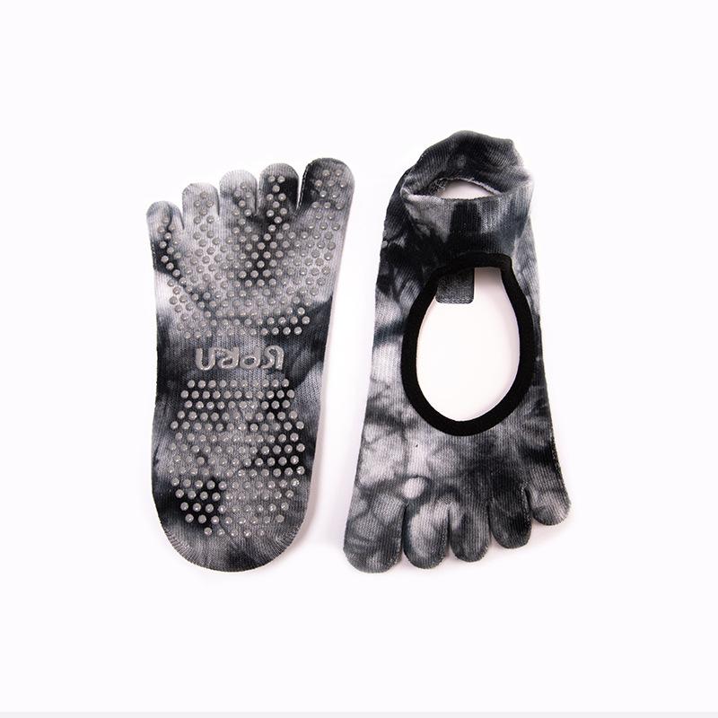 Женские носки для йоги с пятью пальцами, силиконовые нескользящие бандажные носки для балета, пилатеса, дышащие хлопковые спортивные носки с открытой спиной для танцев в помещении