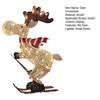 Lighted Reindeer Ornaments Glowing Ski Deer Statue with LED Lights String 3D Standing Reindeer Figurines for Christmas Decoration Indoor Outdoor