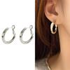 Minimalist Round Hoop Earring for Women Unique Silver Color Loop Statement Party Jewelry