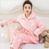 Winter Coral Fleece Thickened Warm Women's Pajamas Spring and Autumn Cute Student Long-sleeved Flannel Home Service Suit