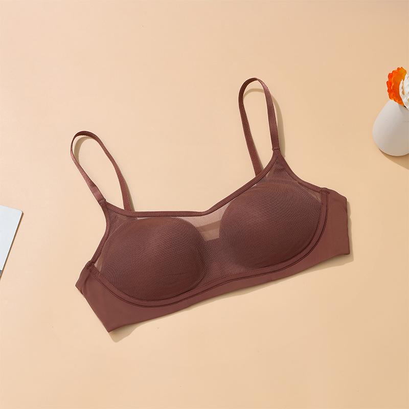 Женское белье на косточках, для маленькой груди, с присборенной поддержкой, против обвисания, не оставляет следов, дышащая сетчатая ткань, бюстгальтер, предотвращающий обнажение.