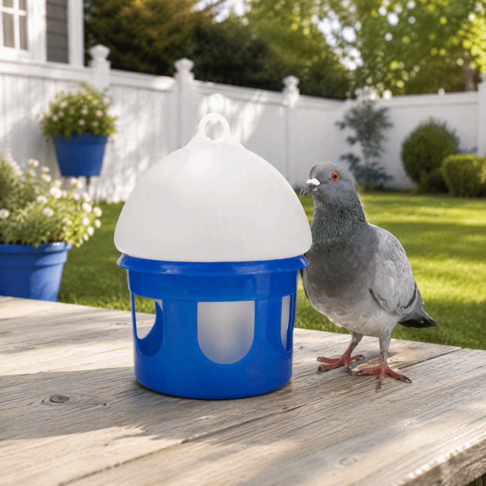 White Storage Bottle Bird Water Feeder ABS Bird Water Dispenser Stable Pigeon Feeder Indoor Use