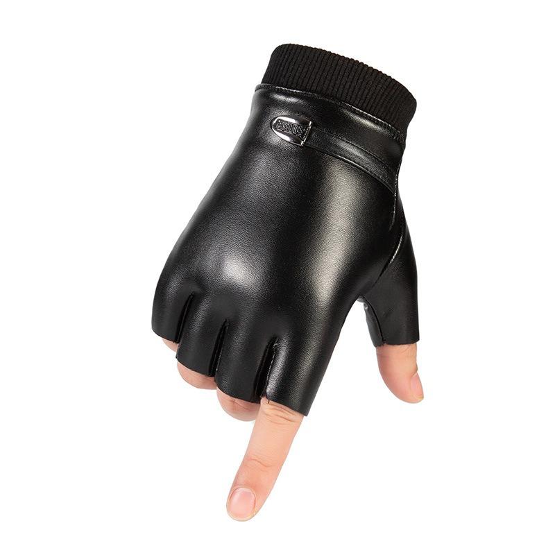 Кожаные перчатки без пальцев Новые мужские и женские модные теплые и холодные перчатки без пальцев Уличные велосипедные спортивные кожаные перчатки