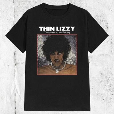 Футболка мужская 100% хлопок с изображением группы Thin Lizzy 80-х 90-х годов Мужские футболки Топ