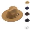 Adjustable Cowboy Cap Wide Brim Felt Fedora Hats Fashion Panama Cap  Unisex