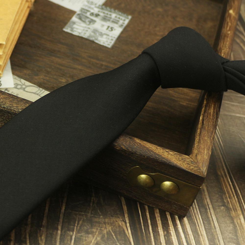 Cotton Elegant Men's Necktie Solid Color Business Suit Accessories Simple Neck Tie Student