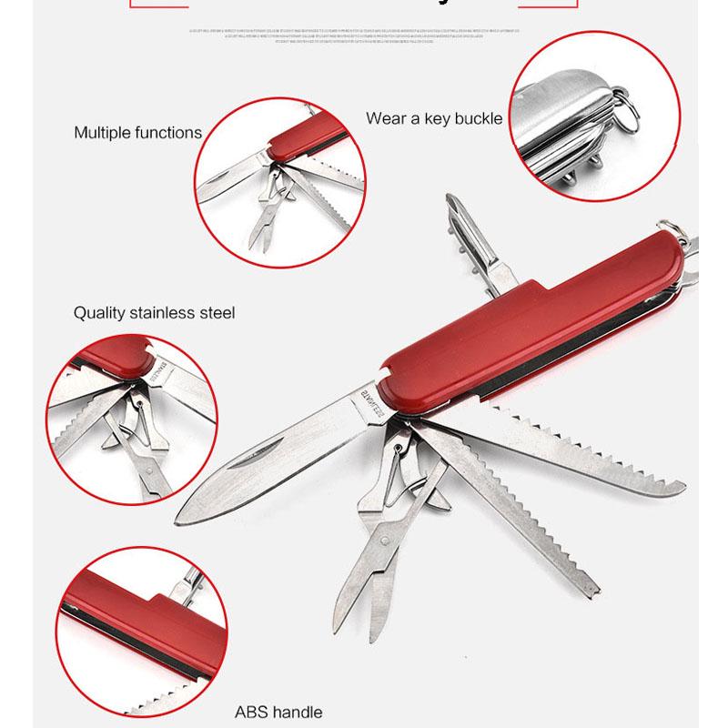 11in 1 Multi-function Stainless Steel Mini Swiss Army Knife Household Combination Tool Folding Pocket Knife Camping Edc