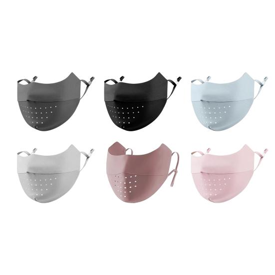 Защитная маска для лица, бесшовная, дышащая, с отверстиями, солнцезащитный крем, 3D, тонкий дизайн, защитная маска для лица UPF 50, дышащая, из ледяного шелка, защитная маска для лица