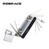 RIDERACE Bike Repair Tool 15 In 1 Portable Chain Splitter Cutter Hex Spoke Wrench Screwdriver Multitool For Bicycle Multi Tools
