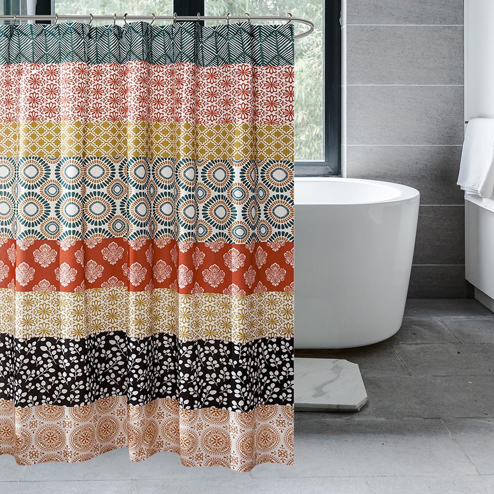 Bohemian Shower Curtain Watercolour Plant Colorful Flower Modern Simple Home Bathroom Decor Fabric Bath Curtains With Hooks