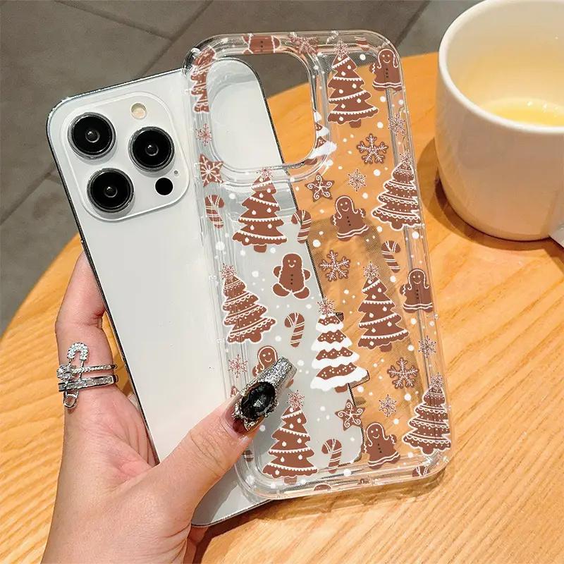 Чехол для iPhone 16 Чехол для iPhone 15 Pro Max Роскошный мультяшный рождественский чехол для iPhone 14 13 12 11 XS X XR 7 8 Plus Противоударный чехол