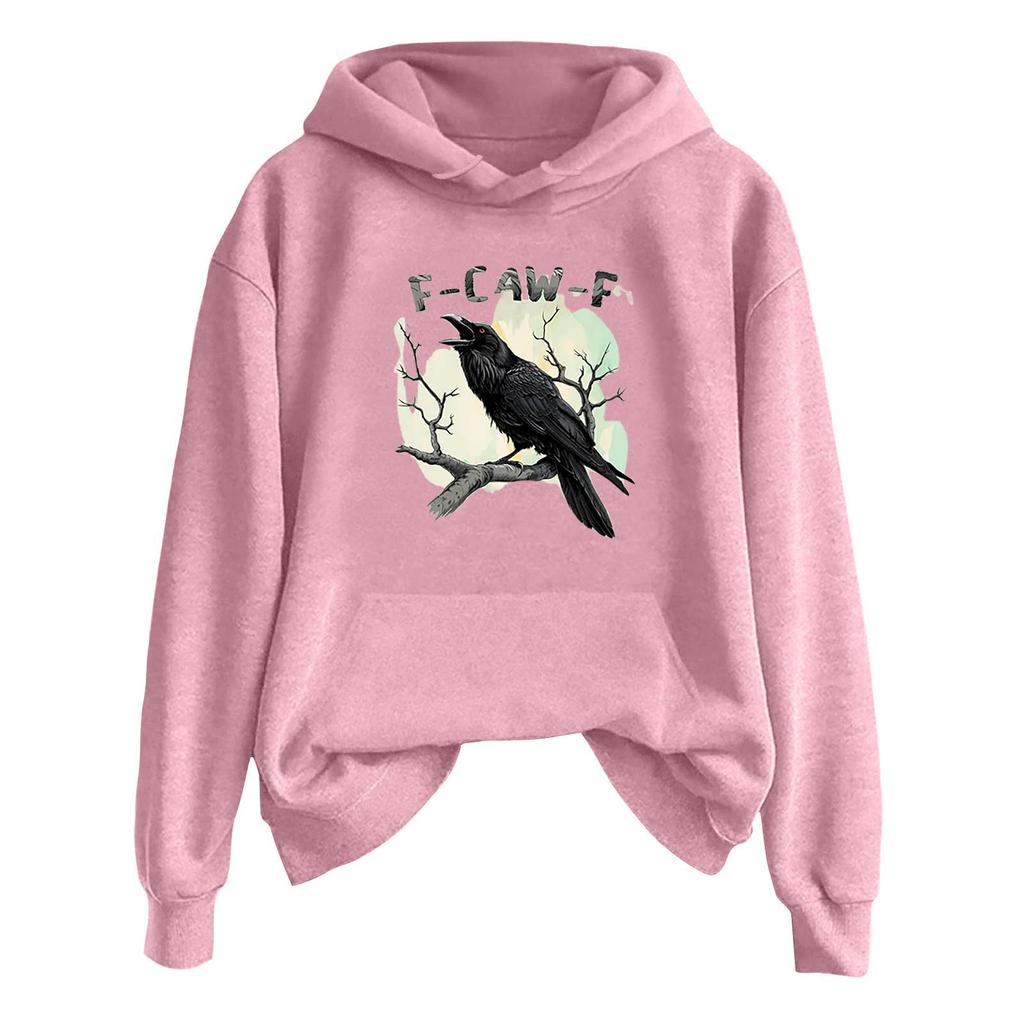 Женская модная повседневная толстовка с длинным рукавом, капюшоном и принтом