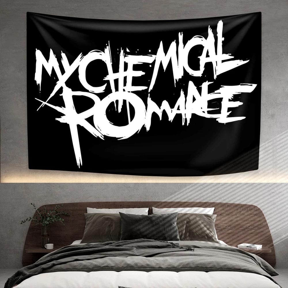 Панк Музыка Группа Гобелен My Chemical Romances Украшение для дома Спальня Общежитие Настенный Декор Фоновая ткань Концертный Декор