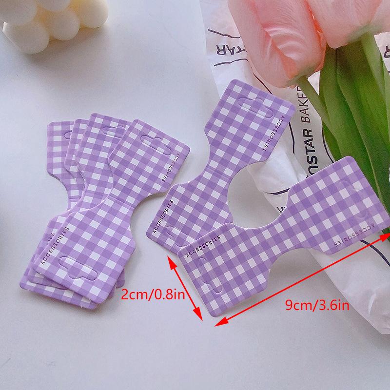 50 шт. цветная решетчатая сложенная пополам карточка аксессуары для волос картонная демонстрационная карточка этикетки веревка для волос упаковочная карточка подвесная бирка этикетка