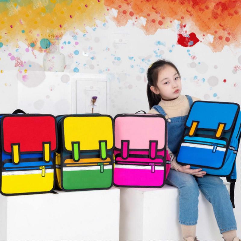 Children's 3D Designs Backpack Practical Oxford Fabric School Bag Book Bags For Primary School And Kindergarten Students Yellow