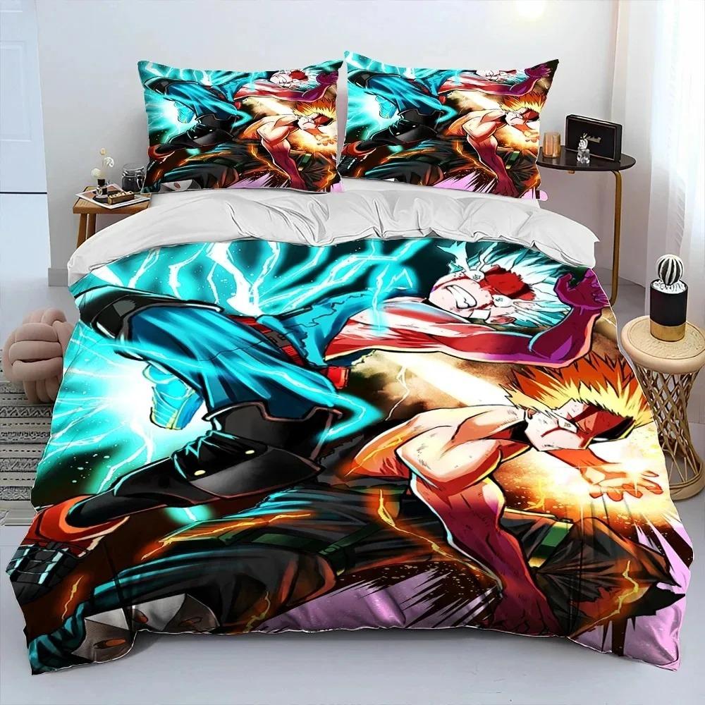 Anime My Hero Academia Izuku Deku Bedding Set Twin Queen Size Duvet Cover Pillowcase for Boys Girls