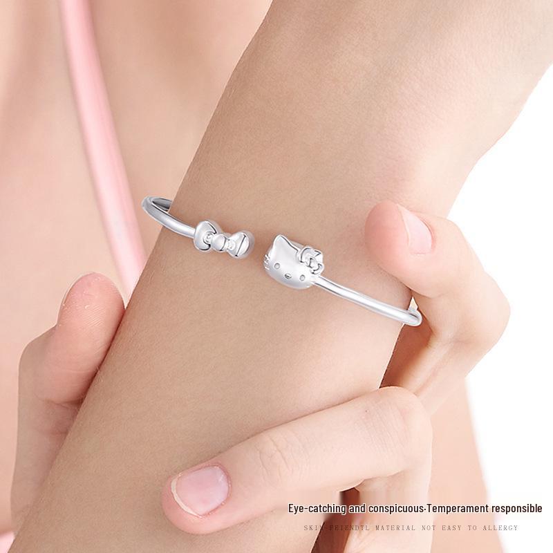 Браслет Hello Kitty - Сладкий женский браслет-манжета, Милый подарок для девушки на День святого Валентина или День рождения