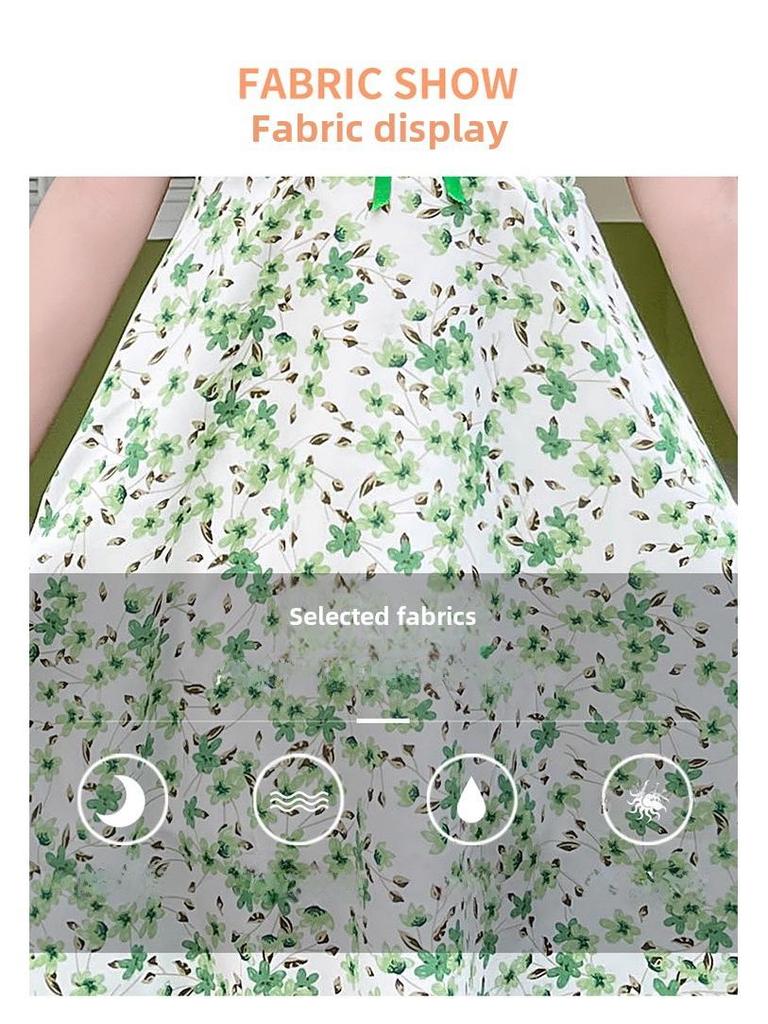 Girls' Stylish Floral Summer Dress with Puff Sleeves