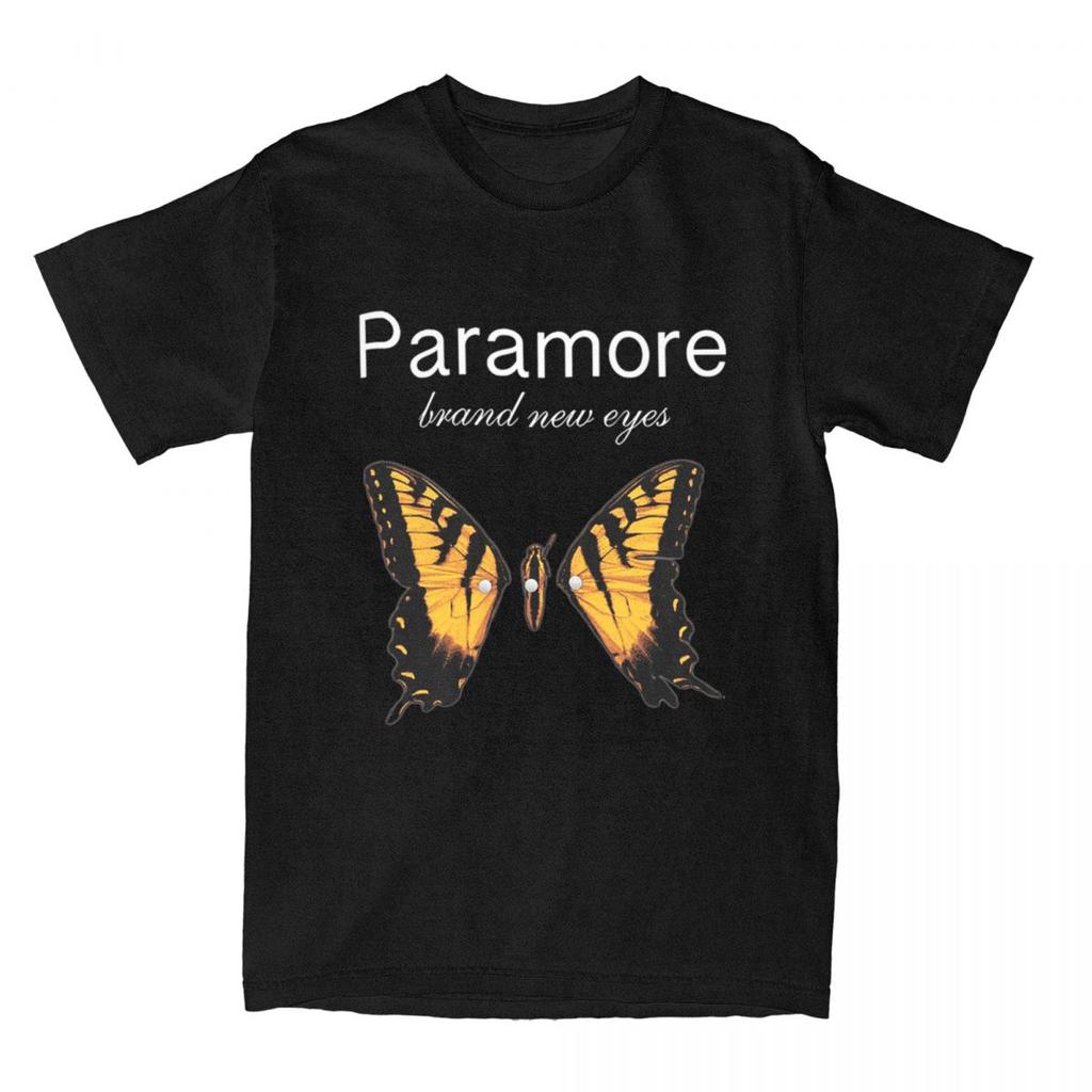 Мужские Женские Футболки Paramore с Логотипом Бабочки Винтажные Хлопковые Футболки Футболки Одежда с Принтом
