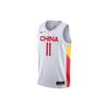 Sleeveless Contrast Sports Jersey, China Team, Yi Jianlian No. 11 Home Basketball Vest Men Tops White CZ4255-101