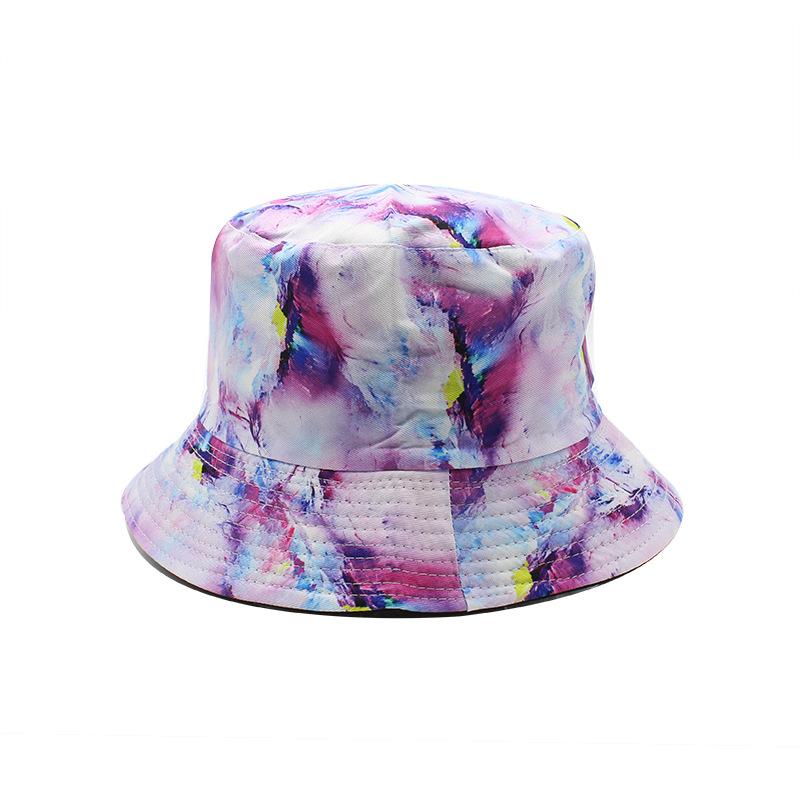 Double Sided Bucket Hat Cashew Flower Painted Tie Dye Men'S And Women'S Travel Leisure Basin Hat Outdoor Folding Hat