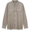 Casual Cotton Vintage Patch Pocket Embroidered Corduroy Shirt Men Shirts 4LD184G