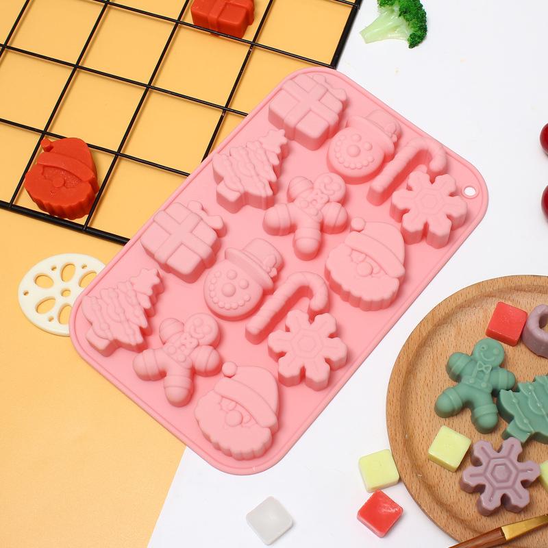 1 шт. Рождественская елка Снежинка Шоколад Силиконовая форма Санта конфеты печенье выпечка набор для самостоятельного праздничного украшения торта