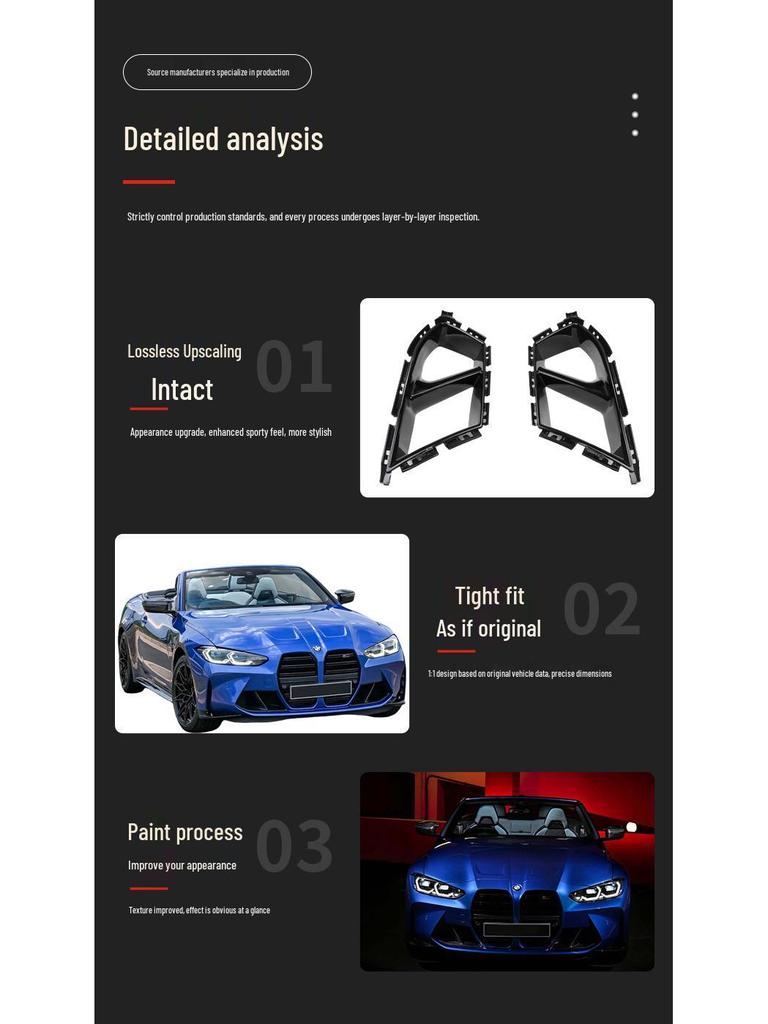 BMW M3/M4 G80 G82 Front Bumper Air Intake Fog Light Frame Vent Decoration