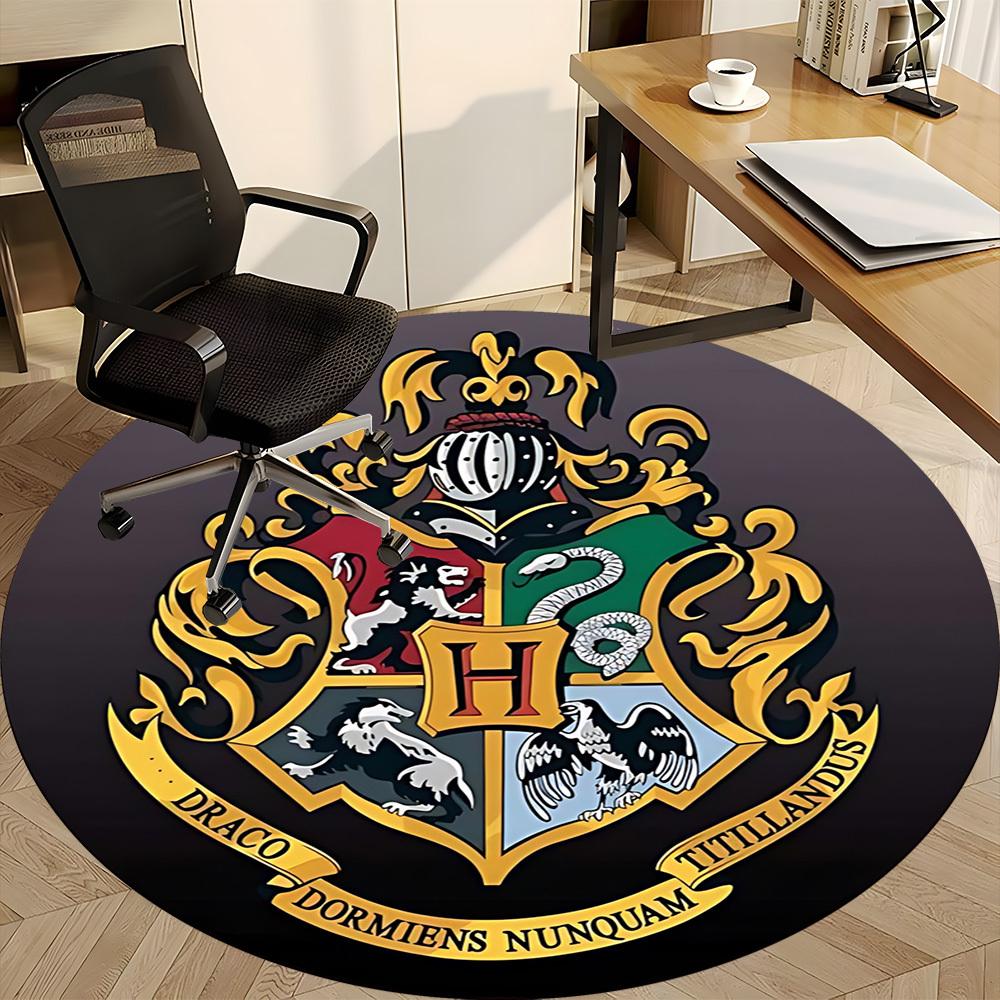 1pc Hogwarts Crest Carpet, Round Non-Slip Durable Large Size Office Carpet, Suitable for Office yy250908010