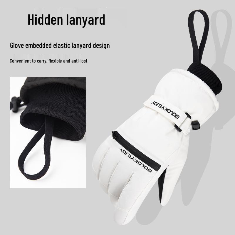 Водонепроницаемые зимние лыжные перчатки для мужчин и женщин, совместимые с сенсорным экраном, утолщенный плюш для велоспорта и мотоспорта