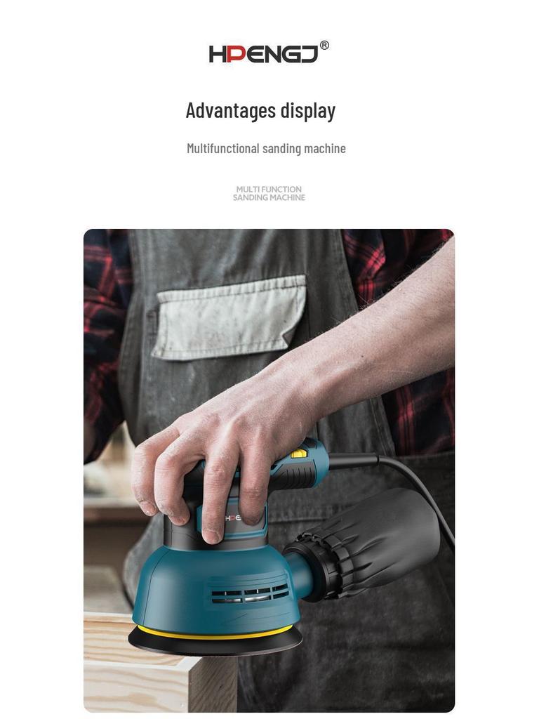 5-дюймовая эксцентриковая электрическая шлифовальная и полировальная машина для деревообработки и мебели