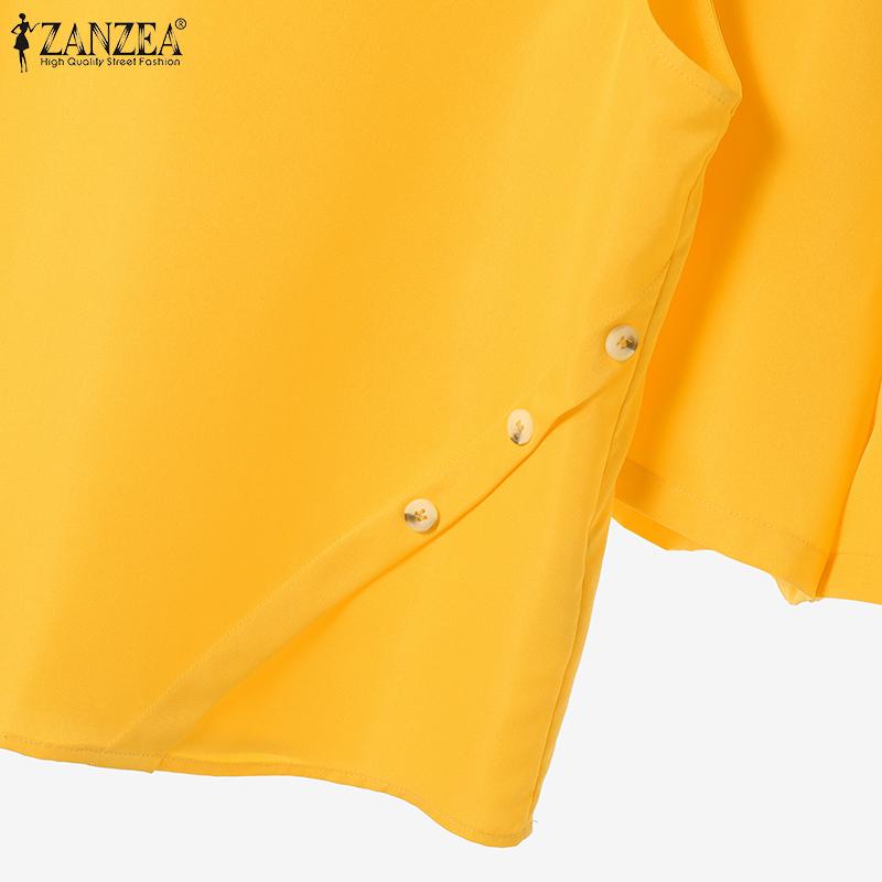 ZANZEA Женские летние свободные топы и шорты без рукавов с круглым вырезом и карманами на пуговицах, комплект из двух предметов