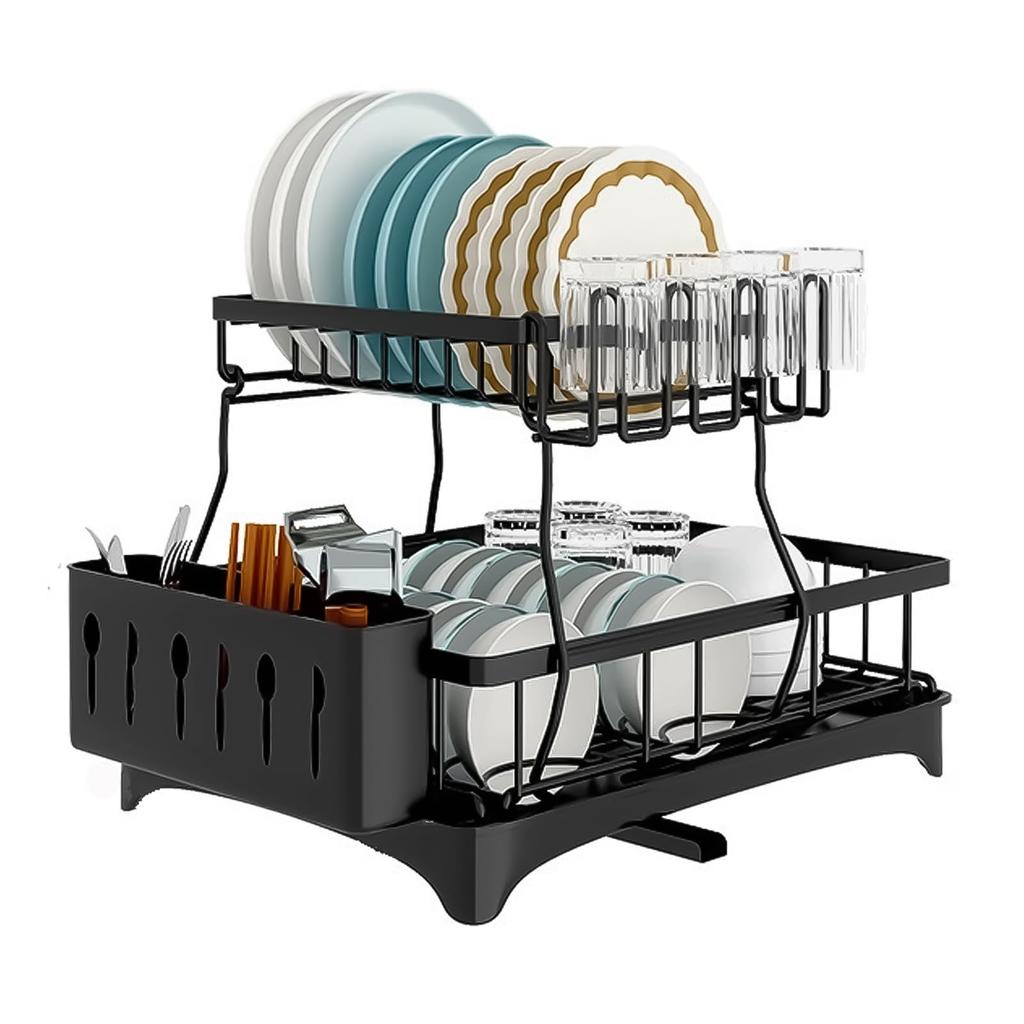Wataku Yuhin Dish 2 Dish Plate Chopstick Automatic Large Dish Dish Kitchen Easy To Space Saving Drainer, Tiers, Rust-Proof, Drying, Stand, Storage,