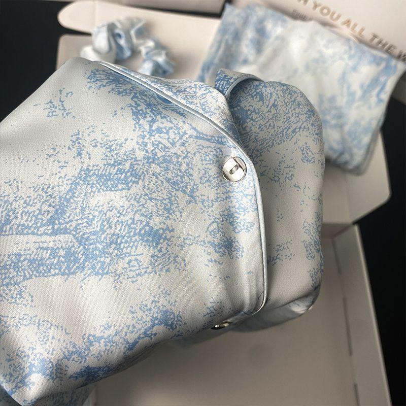 Осенне-зимняя женская домашняя одежда из шелка с отворотами и пуговицами, кардиган из 2 предметов, комплект одежды для женщин, пижама с принтом для женщин