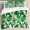 Leaf Duvet Cover Set Romantic Holiday Island Hawaiian Banana Trees Bedding Set Double Queen King Full Size Polyester Qulit Cover