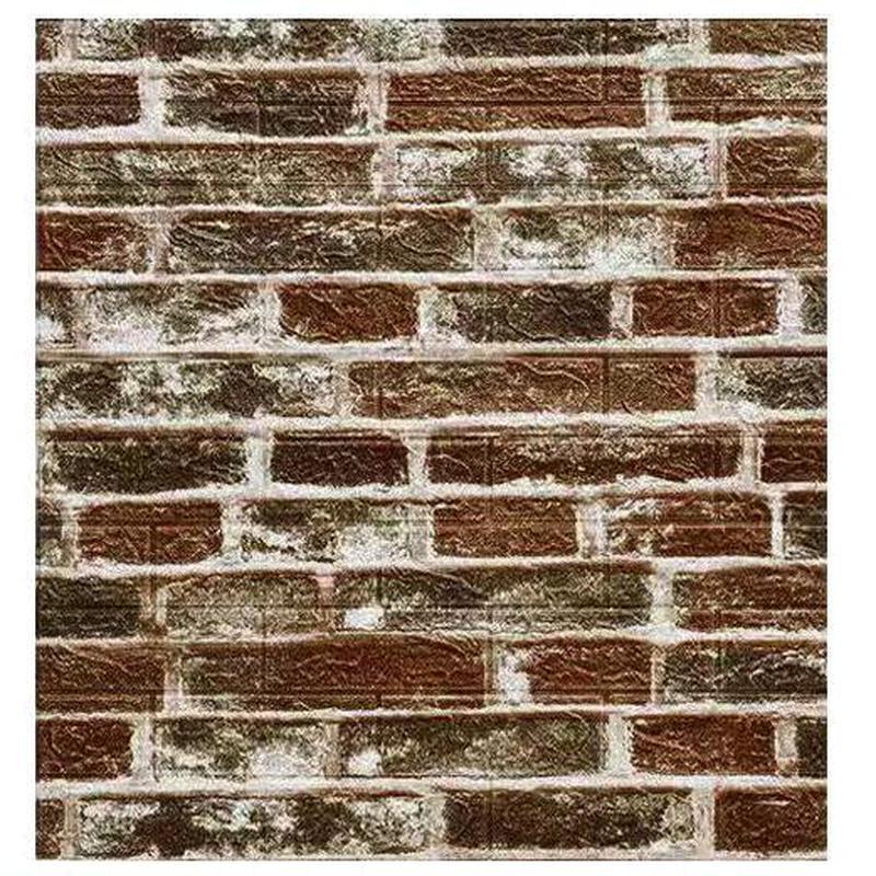 10pcs 70*77*0.3cm 3D Brick Wall Stickers Self-Adhesive Wallpaper Decor Foam Waterproof Wall Covering Wallpaper Living Room DIY Background