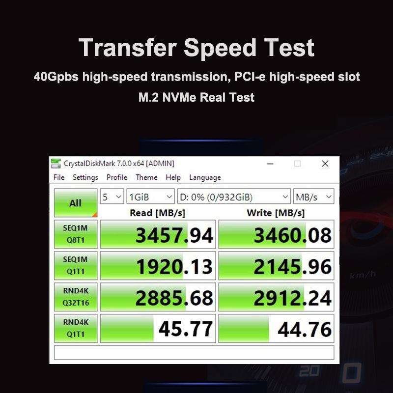 M.2 NVME SSD  to PCIe 4.0 Adapter Card 64Gbps M-Key PCIe4.0 X1 X4 For Desktop PC PCI-E GEN4 Full Speed