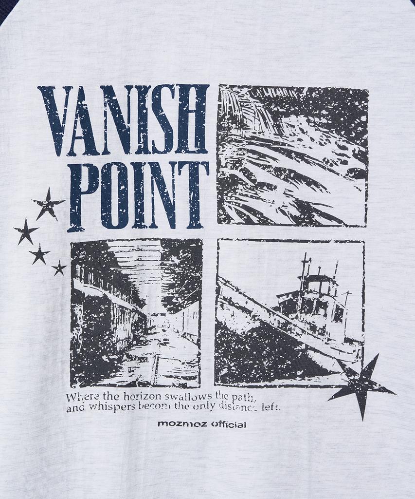 MOZMOZ Футболка с коротким рукавом и графическим принтом Raglan Vanishing Point Темно-синяя
