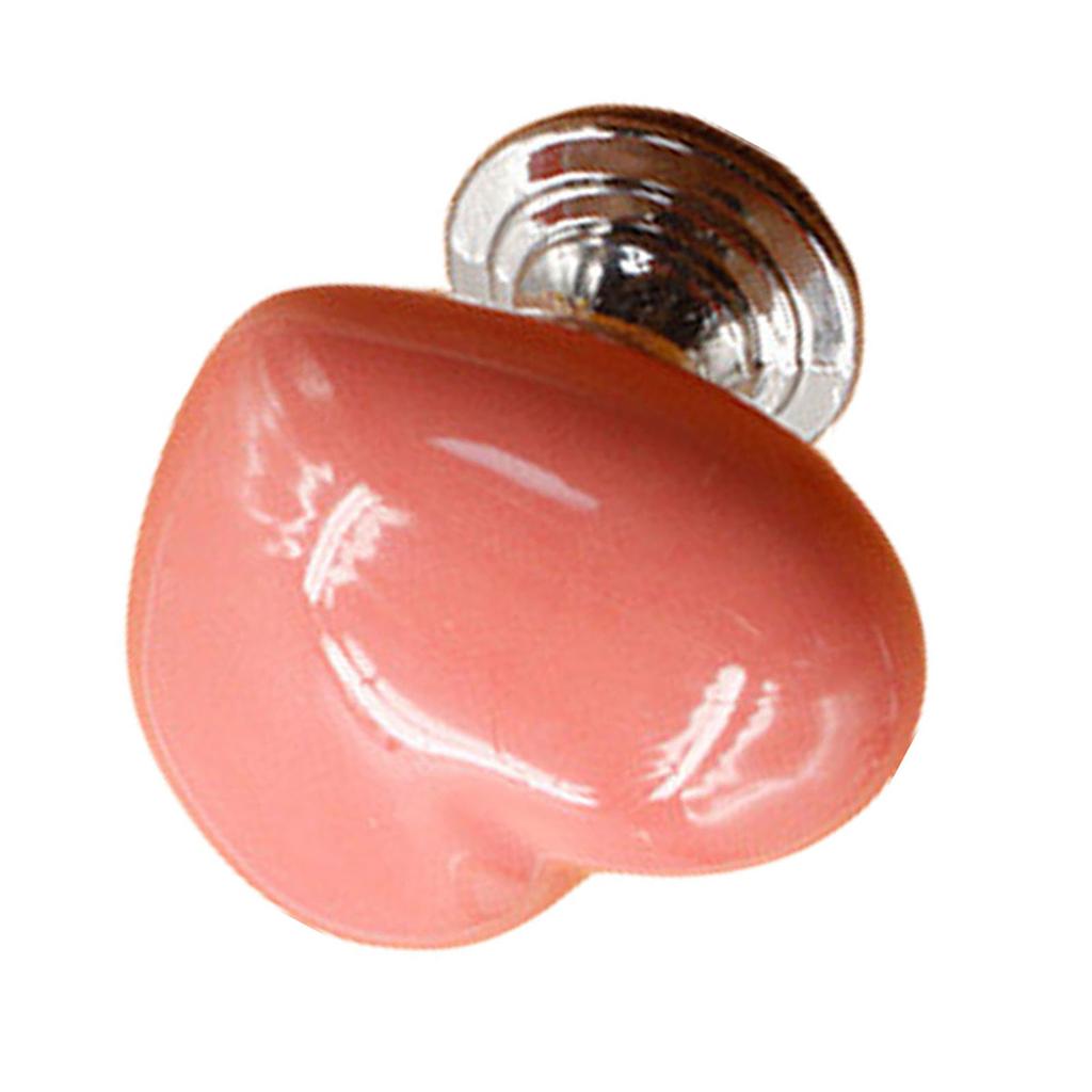 Heart Shape Ceramic Door Knob Drawer Cupboard Wardrobe Furniture Pull Handle (Red, S)