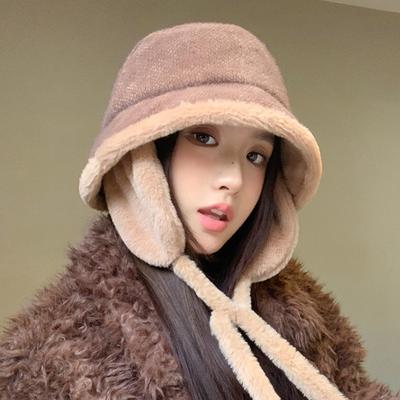 Бархатная Утепленная Теплая Шапка Ушанка Ветрозащитная Шапка для Защиты Ушей для Велоспорта на Открытом Воздухе Японская Повседневная Шапка с Большой Головой Окружающая Голову