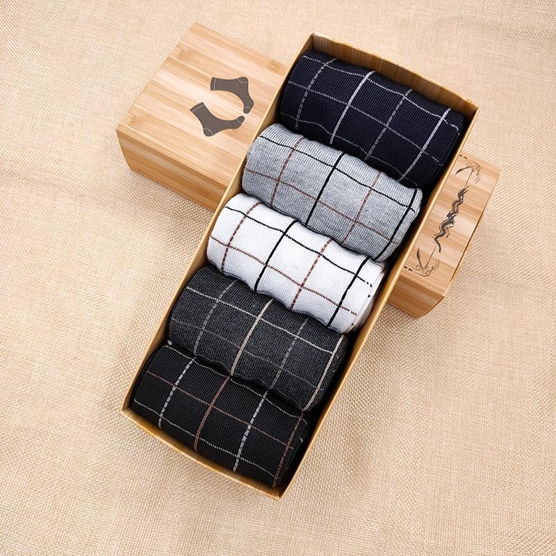 5 пар мужских носков в коробке однотонные носки на все сезоны