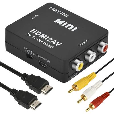 HDMI в RCA HDMI в AV Композитный HDMI в RCA 1080P Аудио HDMI в Аналоговый Конвертер Совместимый с Автомобильной Навигацией и Включает Кабели в RCA L'QECTED